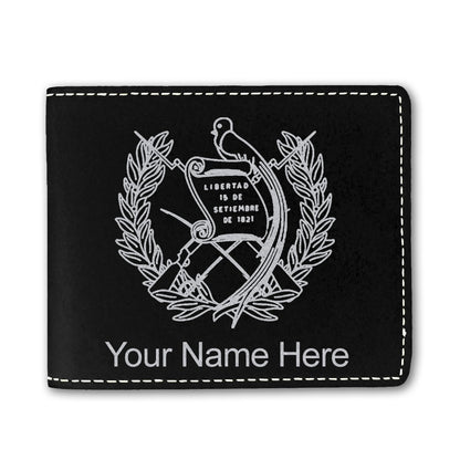 Faux Leather Bi-Fold Wallet, Flag of Guatemala, Personalized Engraving Included