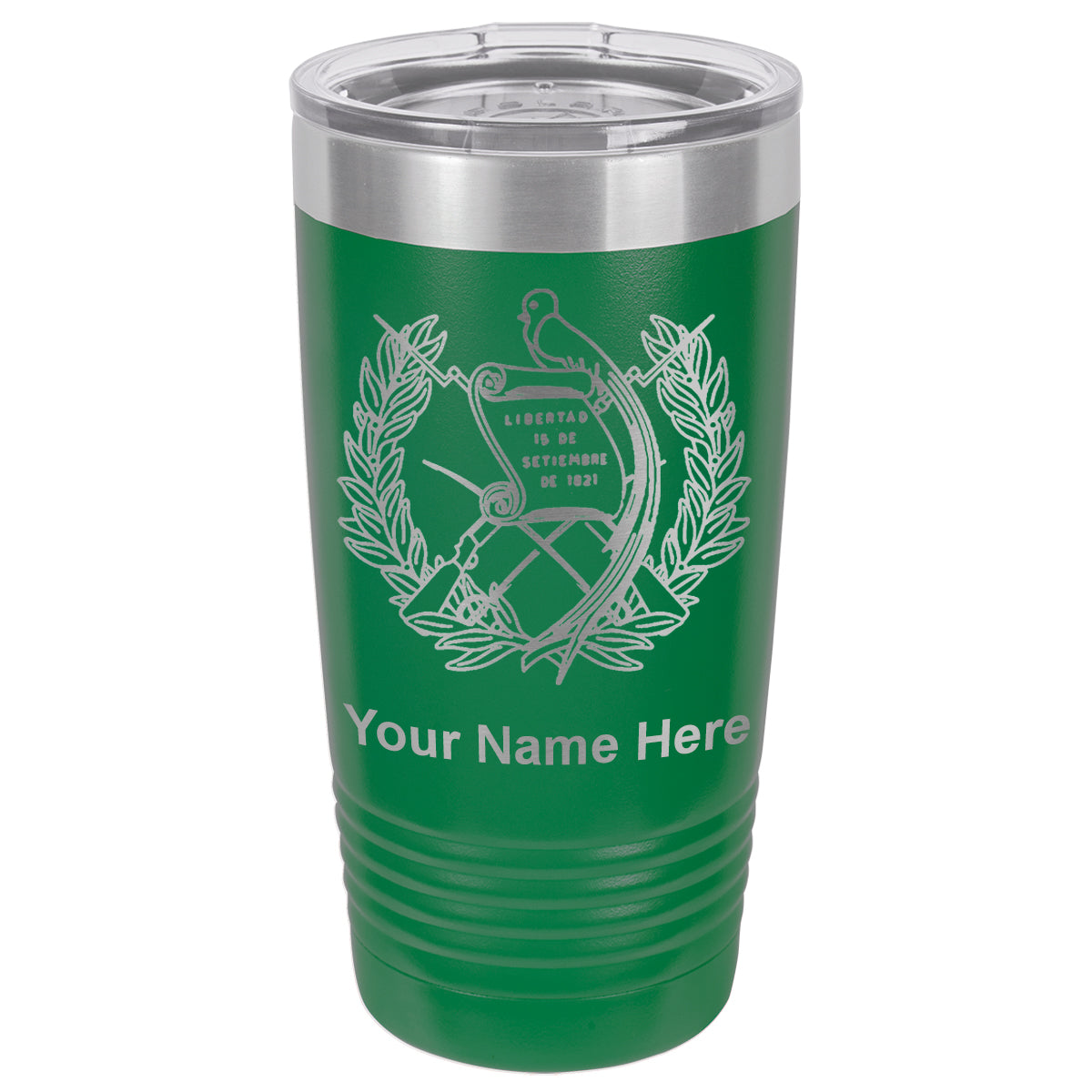 20oz Vacuum Insulated Tumbler Mug, Flag of Guatemala, Personalized Engraving Included
