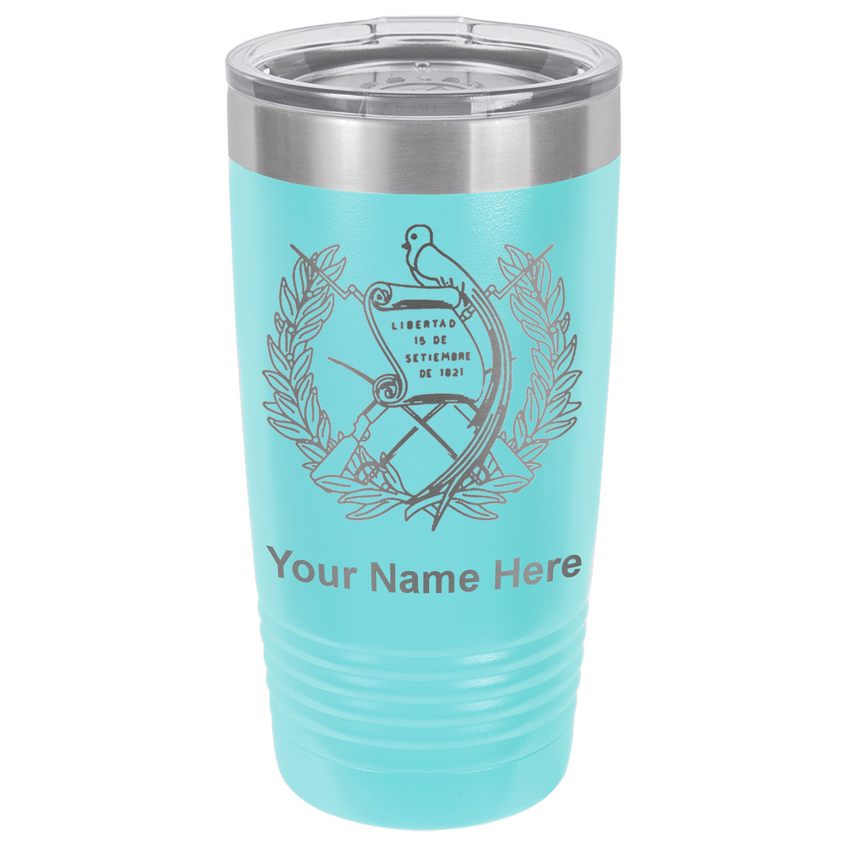 20oz Vacuum Insulated Tumbler Mug, Flag of Guatemala, Personalized Engraving Included