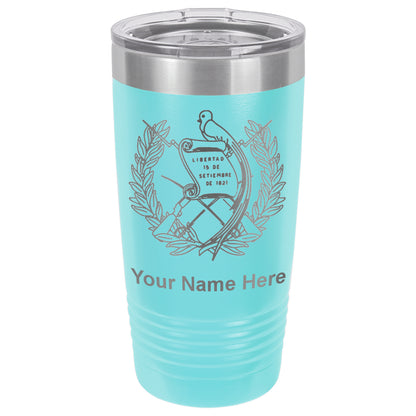 20oz Vacuum Insulated Tumbler Mug, Flag of Guatemala, Personalized Engraving Included