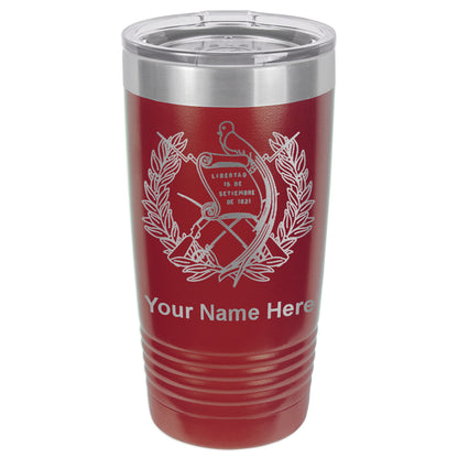 20oz Vacuum Insulated Tumbler Mug, Flag of Guatemala, Personalized Engraving Included