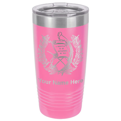 20oz Vacuum Insulated Tumbler Mug, Flag of Guatemala, Personalized Engraving Included