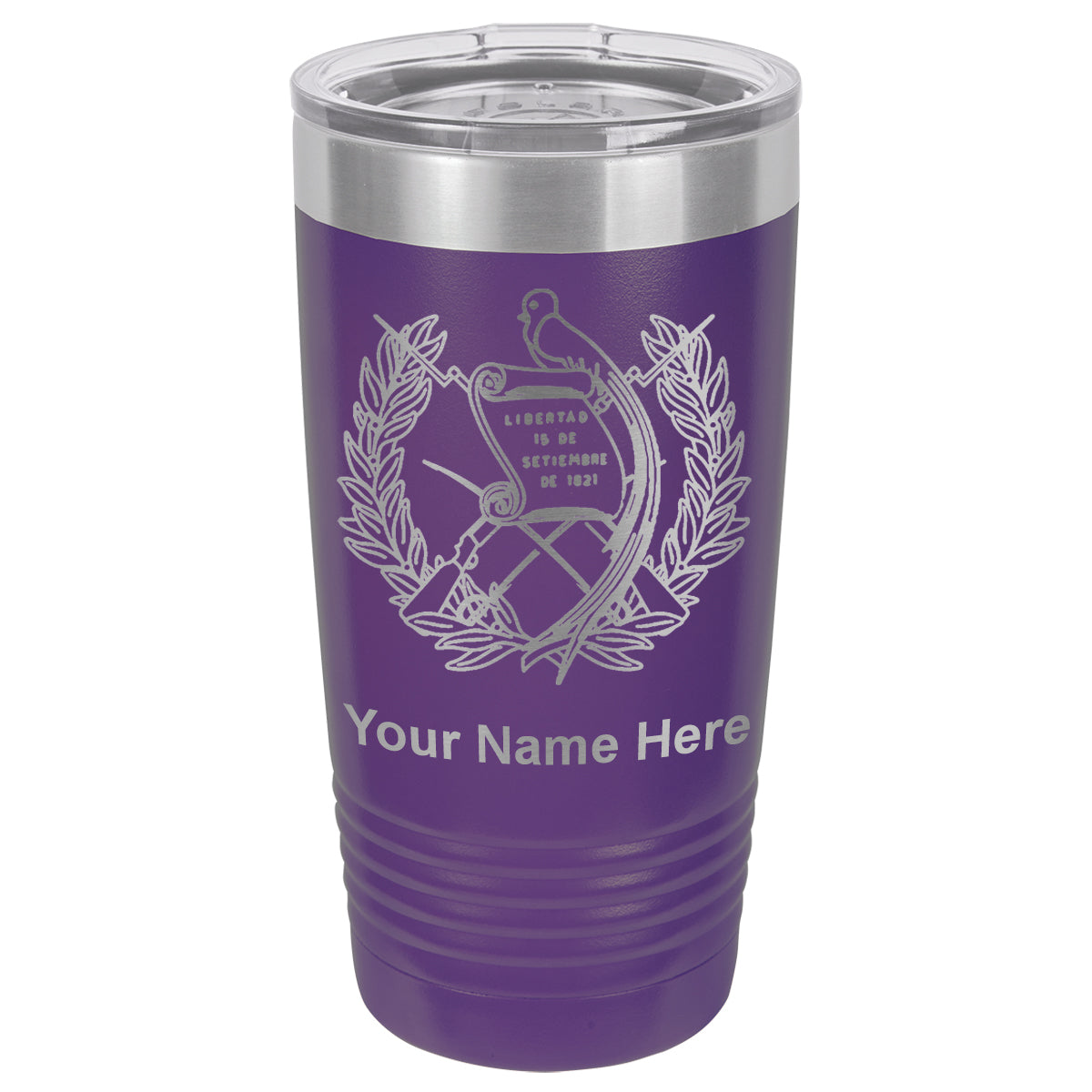 20oz Vacuum Insulated Tumbler Mug, Flag of Guatemala, Personalized Engraving Included