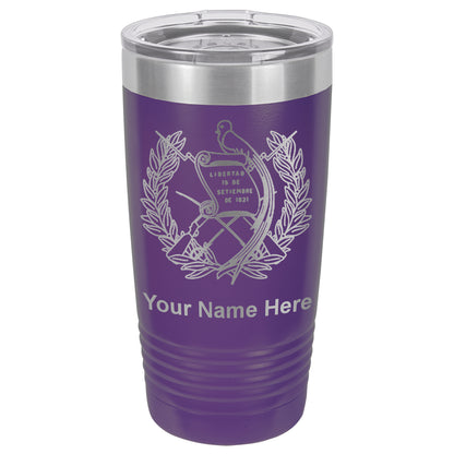 20oz Vacuum Insulated Tumbler Mug, Flag of Guatemala, Personalized Engraving Included