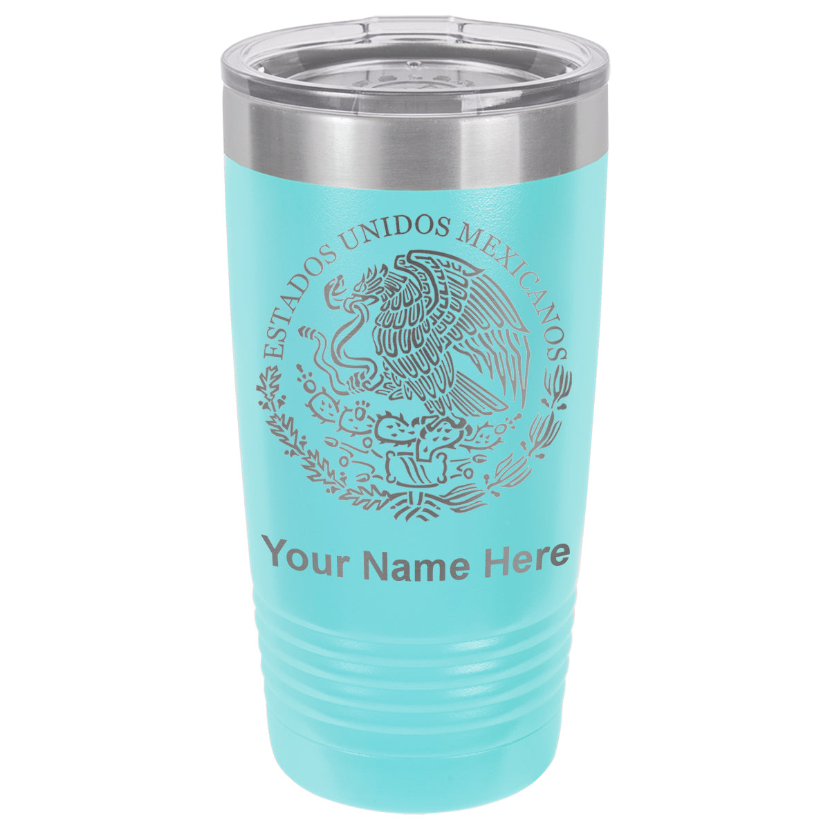 20oz Vacuum Insulated Tumbler Mug, Flag of Mexico, Personalized Engraving Included