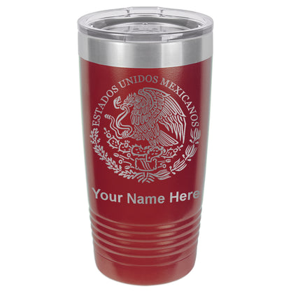 20oz Vacuum Insulated Tumbler Mug, Flag of Mexico, Personalized Engraving Included