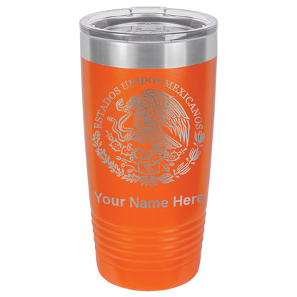 20oz Vacuum Insulated Tumbler Mug, Flag of Mexico, Personalized Engraving Included