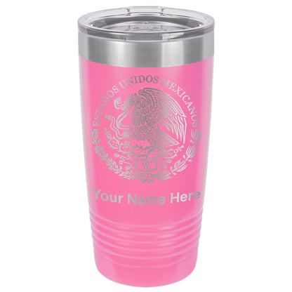 20oz Vacuum Insulated Tumbler Mug, Flag of Mexico, Personalized Engraving Included