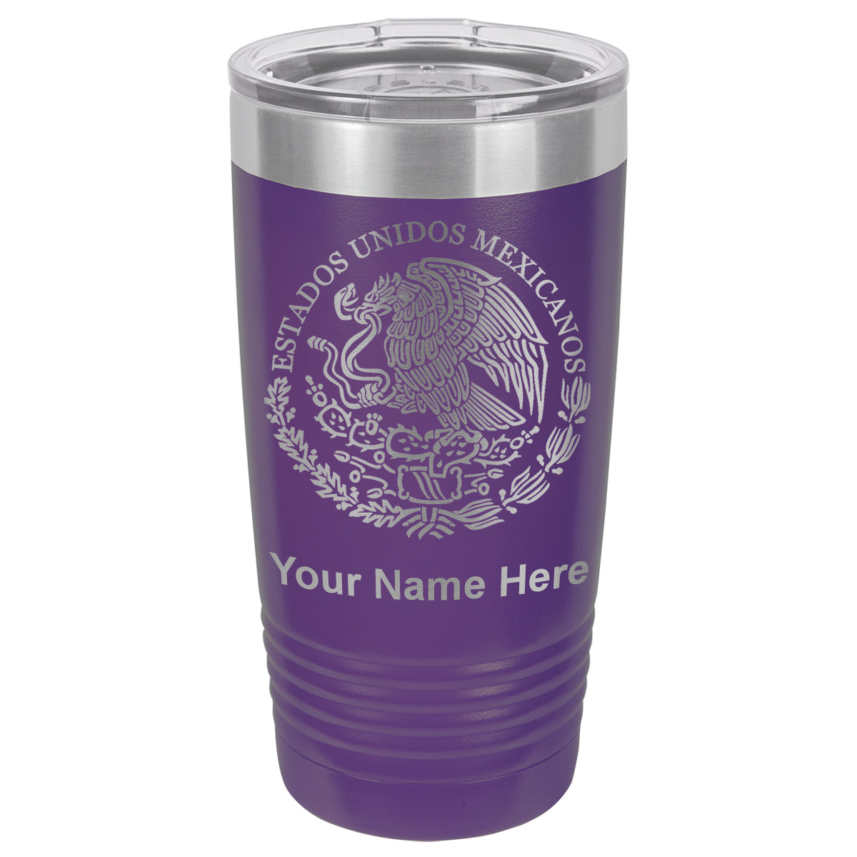 20oz Vacuum Insulated Tumbler Mug, Flag of Mexico, Personalized Engraving Included
