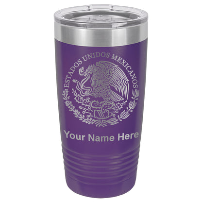 20oz Vacuum Insulated Tumbler Mug, Flag of Mexico, Personalized Engraving Included