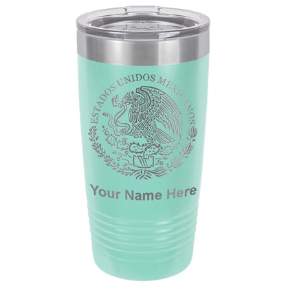 20oz Vacuum Insulated Tumbler Mug, Flag of Mexico, Personalized Engraving Included