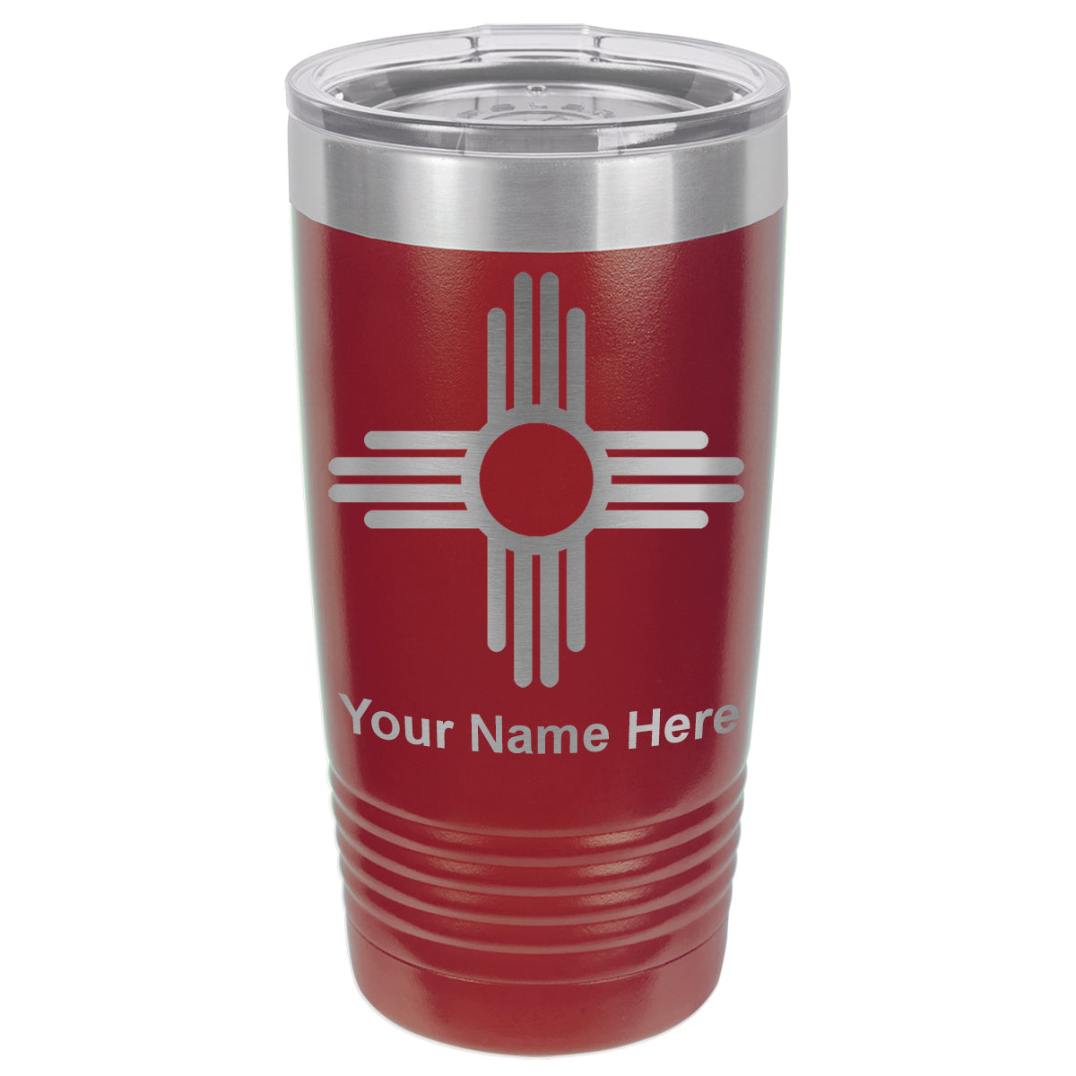 20oz Vacuum Insulated Tumbler Mug, Flag of New Mexico, Personalized Engraving Included