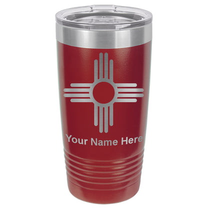 20oz Vacuum Insulated Tumbler Mug, Flag of New Mexico, Personalized Engraving Included