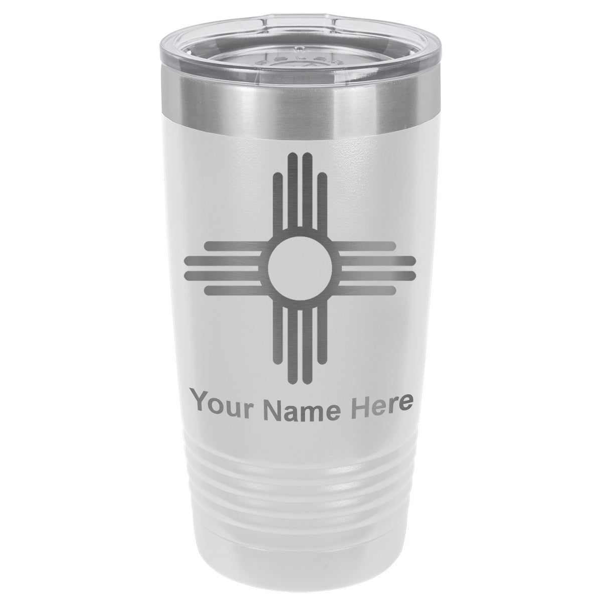 20oz Vacuum Insulated Tumbler Mug, Flag of New Mexico, Personalized Engraving Included