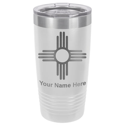 20oz Vacuum Insulated Tumbler Mug, Flag of New Mexico, Personalized Engraving Included