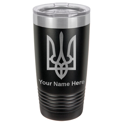 20oz Vacuum Insulated Tumbler Mug, Flag of Ukraine, Personalized Engraving Included