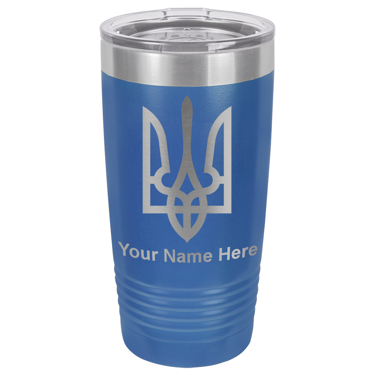 20oz Vacuum Insulated Tumbler Mug, Flag of Ukraine, Personalized Engraving Included