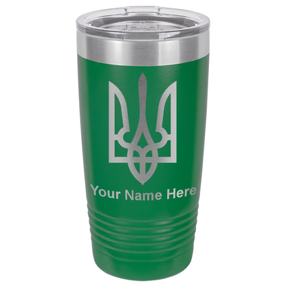 20oz Vacuum Insulated Tumbler Mug, Flag of Ukraine, Personalized Engraving Included