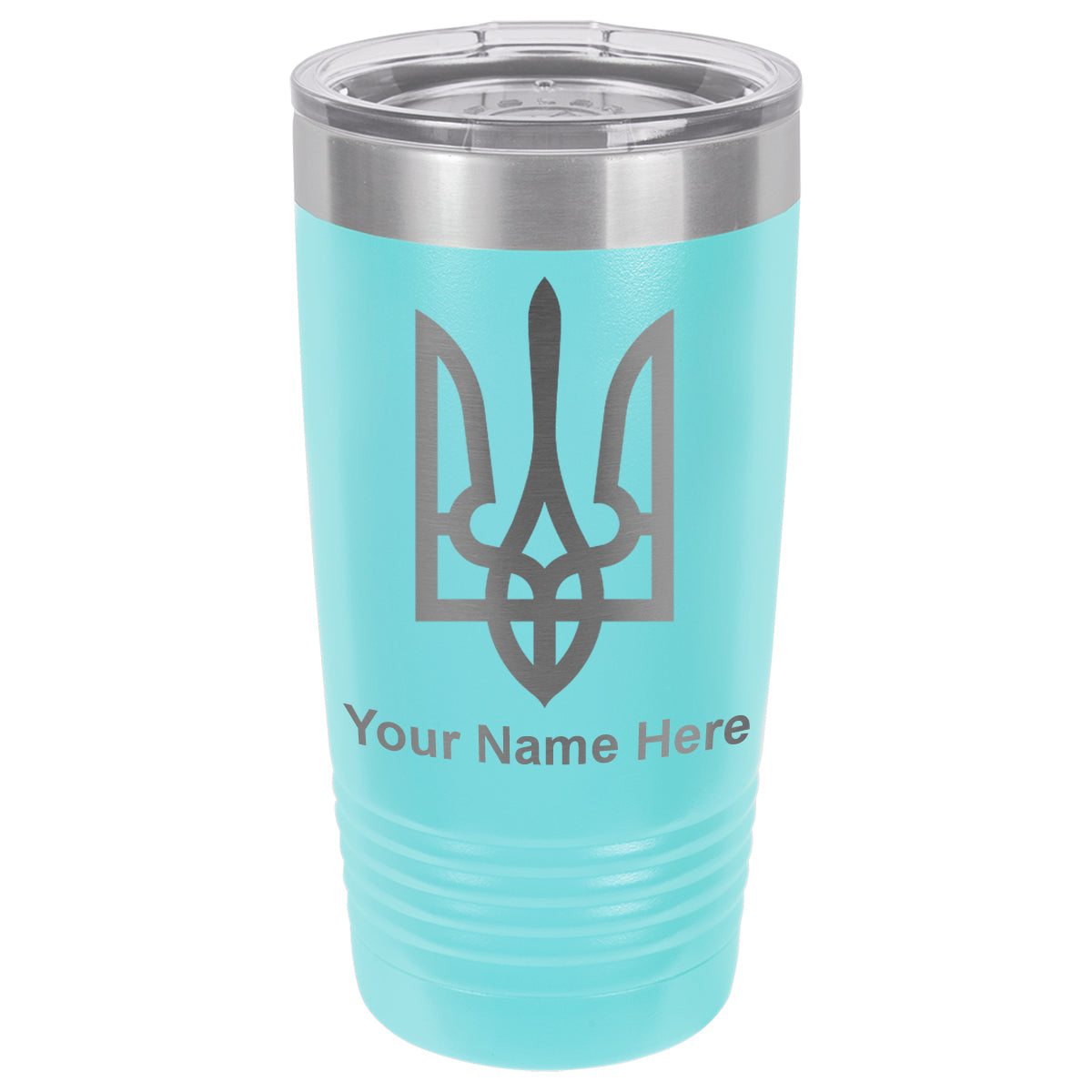 20oz Vacuum Insulated Tumbler Mug, Flag of Ukraine, Personalized Engraving Included