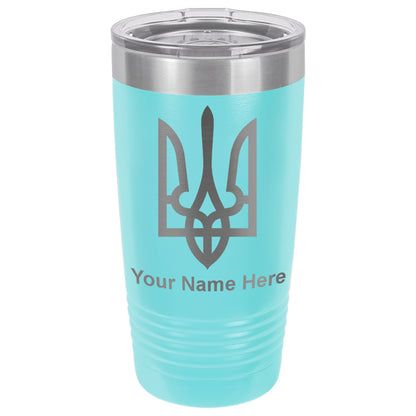 20oz Vacuum Insulated Tumbler Mug, Flag of Ukraine, Personalized Engraving Included