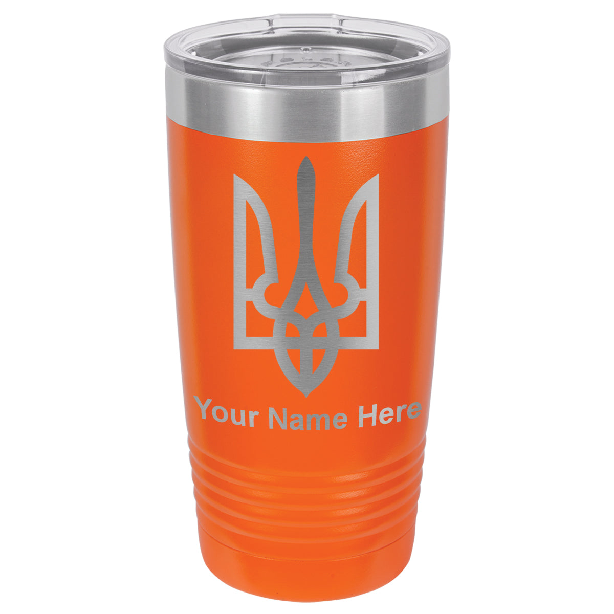 20oz Vacuum Insulated Tumbler Mug, Flag of Ukraine, Personalized Engraving Included