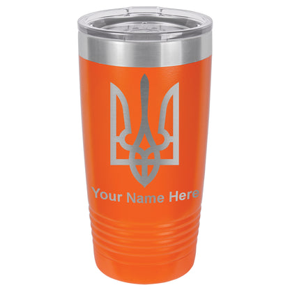 20oz Vacuum Insulated Tumbler Mug, Flag of Ukraine, Personalized Engraving Included