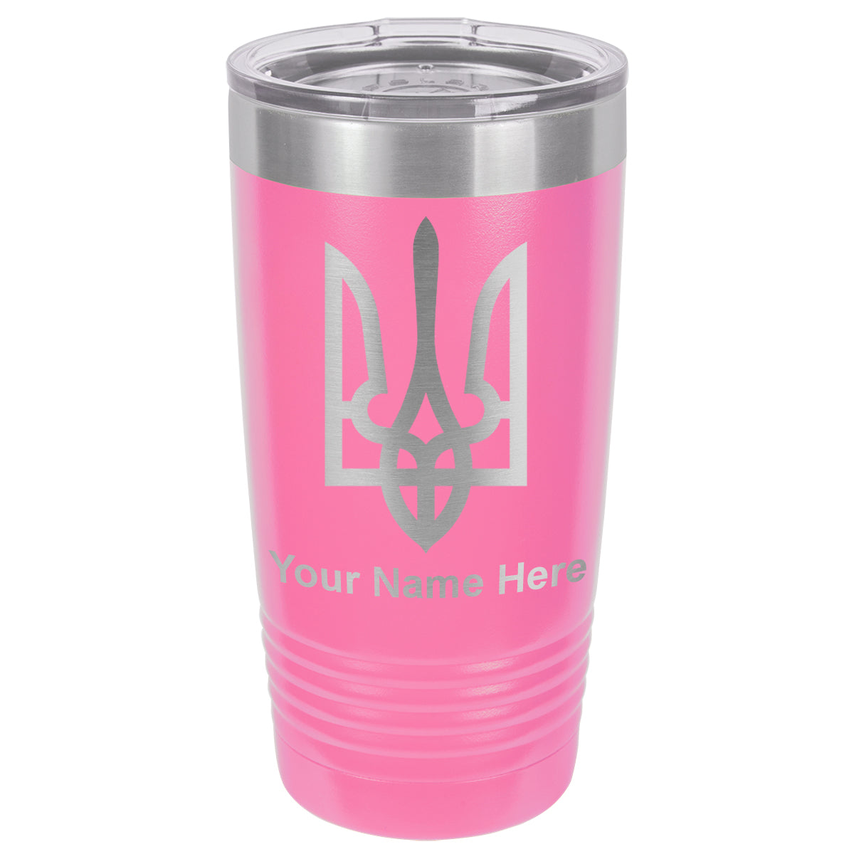 20oz Vacuum Insulated Tumbler Mug, Flag of Ukraine, Personalized Engraving Included