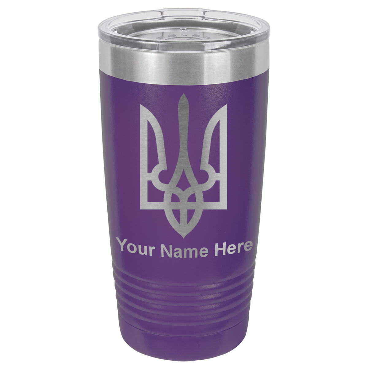 20oz Vacuum Insulated Tumbler Mug, Flag of Ukraine, Personalized Engraving Included