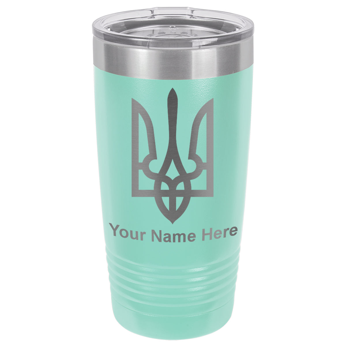 20oz Vacuum Insulated Tumbler Mug, Flag of Ukraine, Personalized Engraving Included