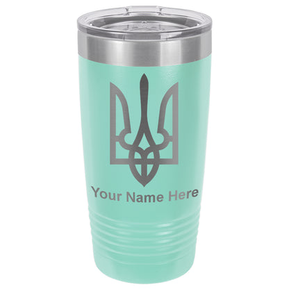 20oz Vacuum Insulated Tumbler Mug, Flag of Ukraine, Personalized Engraving Included