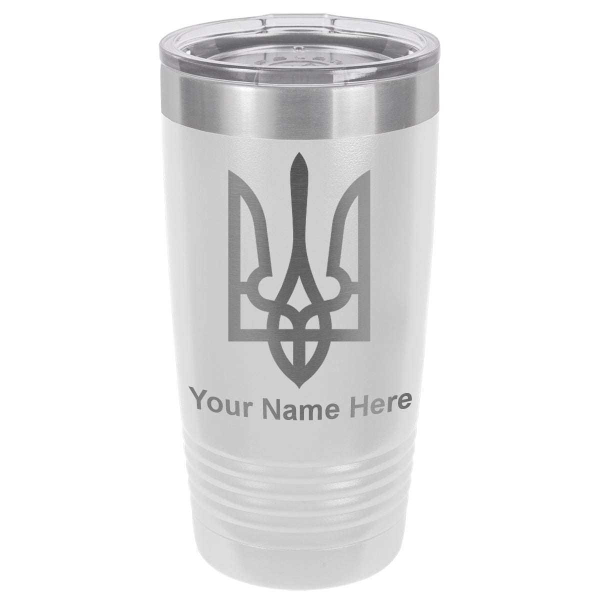 20oz Vacuum Insulated Tumbler Mug, Flag of Ukraine, Personalized Engraving Included