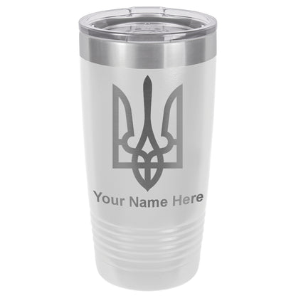 20oz Vacuum Insulated Tumbler Mug, Flag of Ukraine, Personalized Engraving Included