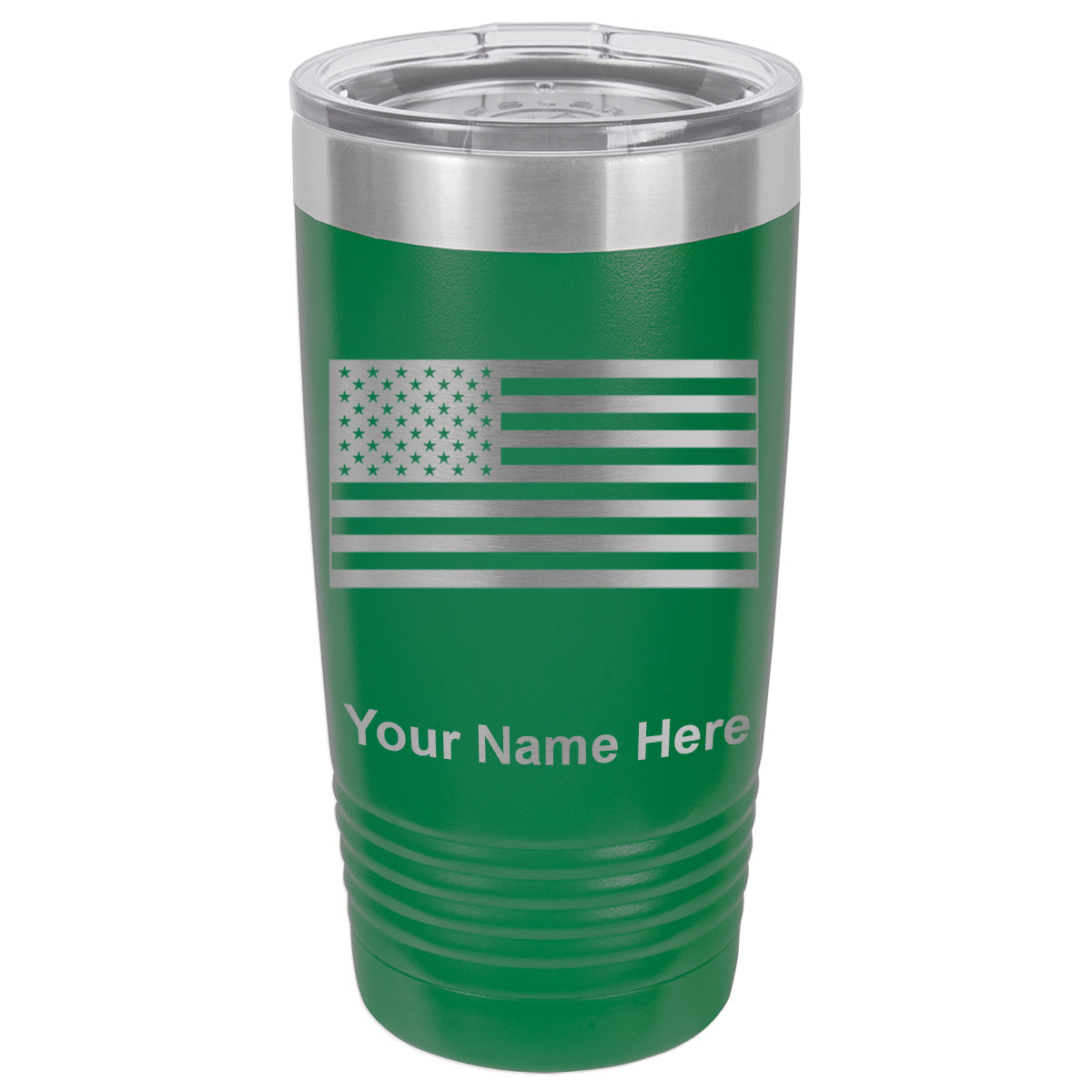 20oz Vacuum Insulated Tumbler Mug, Flag of the United States, Personalized Engraving Included