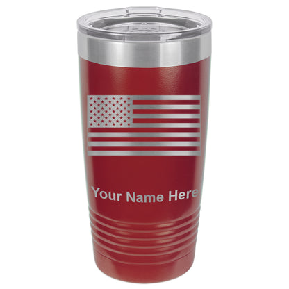 20oz Vacuum Insulated Tumbler Mug, Flag of the United States, Personalized Engraving Included