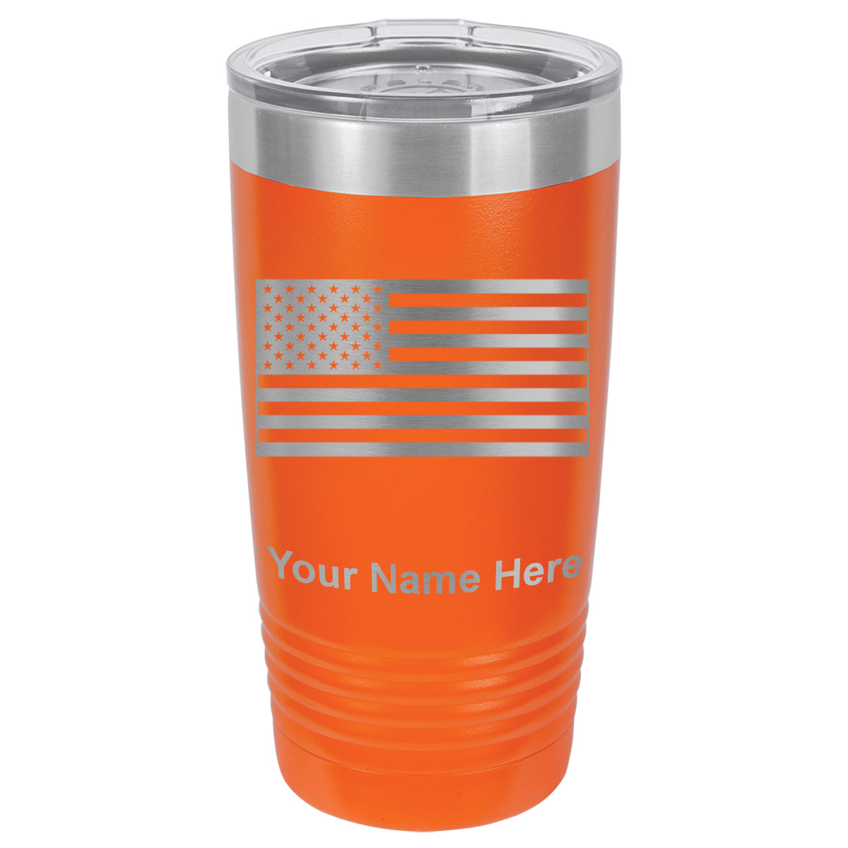 20oz Vacuum Insulated Tumbler Mug, Flag of the United States, Personalized Engraving Included