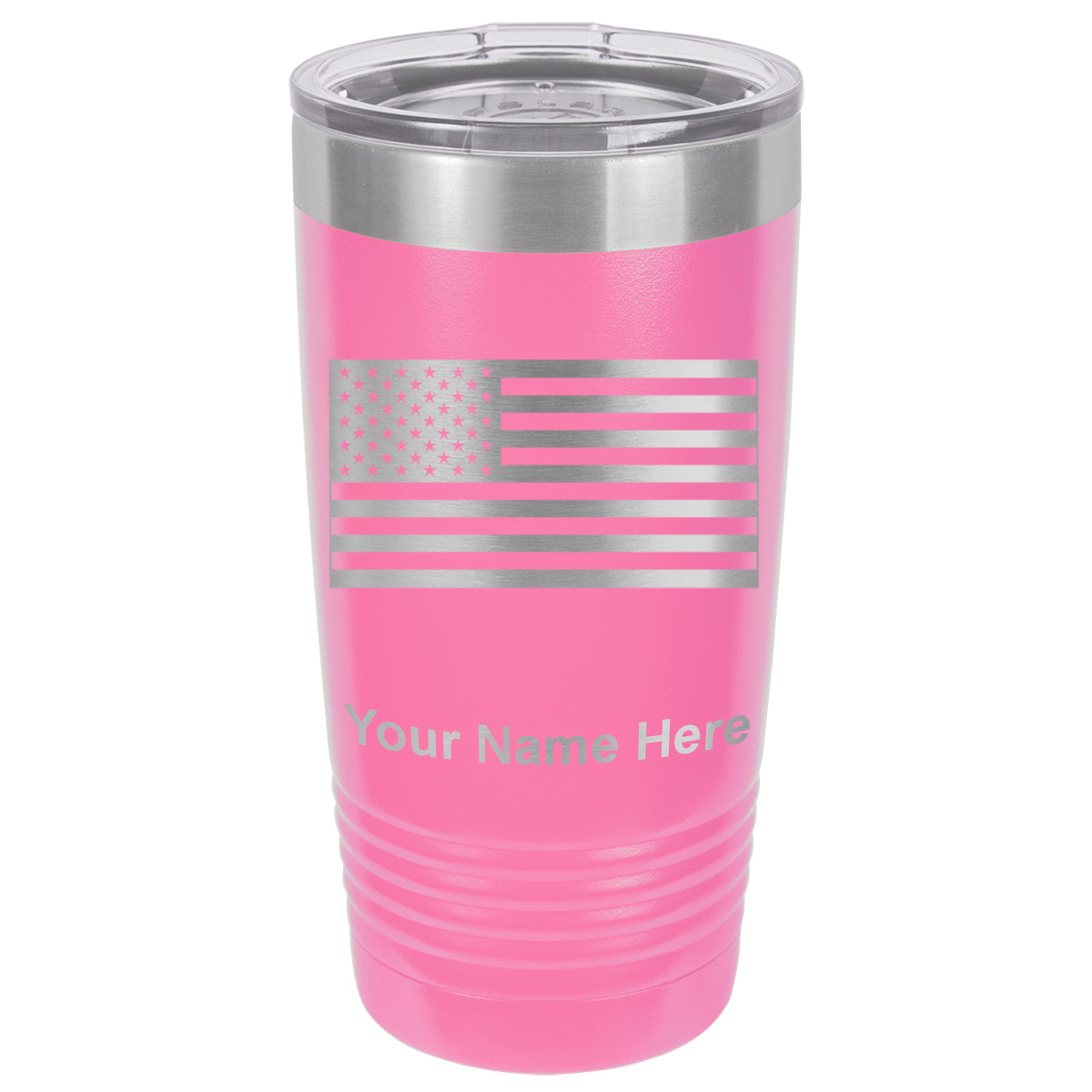 20oz Vacuum Insulated Tumbler Mug, Flag of the United States, Personalized Engraving Included
