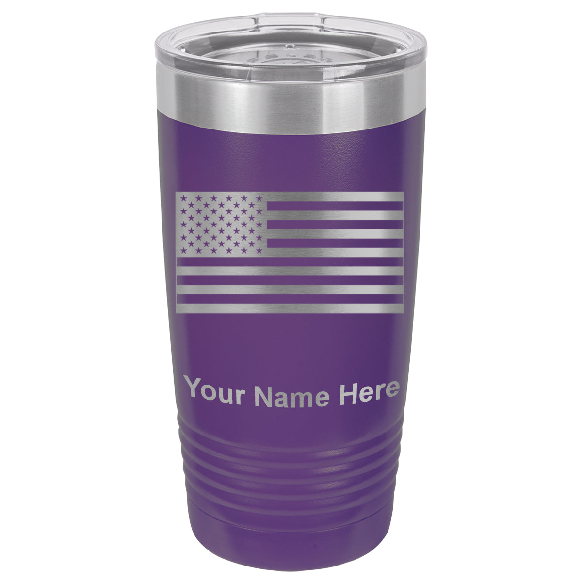 20oz Vacuum Insulated Tumbler Mug, Flag of the United States, Personalized Engraving Included