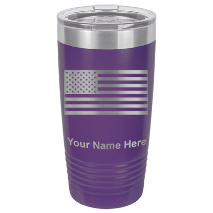 20oz Vacuum Insulated Tumbler Mug, Flag of the United States, Personalized Engraving Included