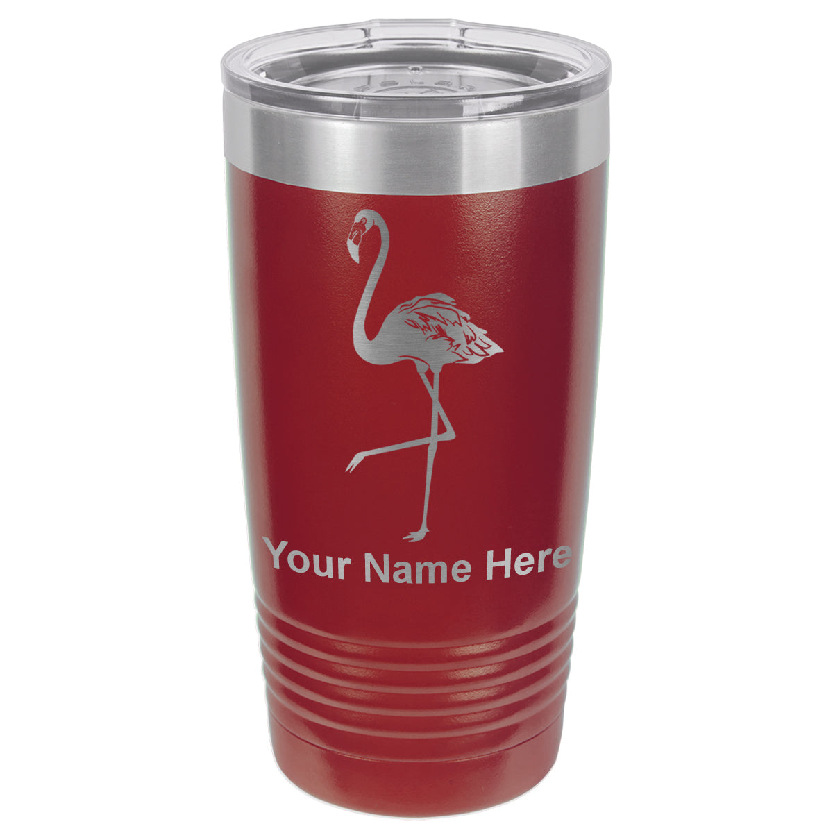 20oz Vacuum Insulated Tumbler Mug, Flamingo, Personalized Engraving Included