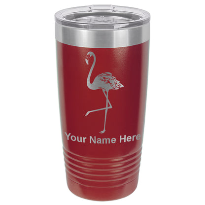 20oz Vacuum Insulated Tumbler Mug, Flamingo, Personalized Engraving Included