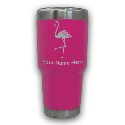 LaserGram 30oz Tumbler Mug, Flamingo, Personalized Engraving Included