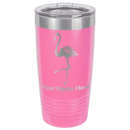 20oz Vacuum Insulated Tumbler Mug, Flamingo, Personalized Engraving Included