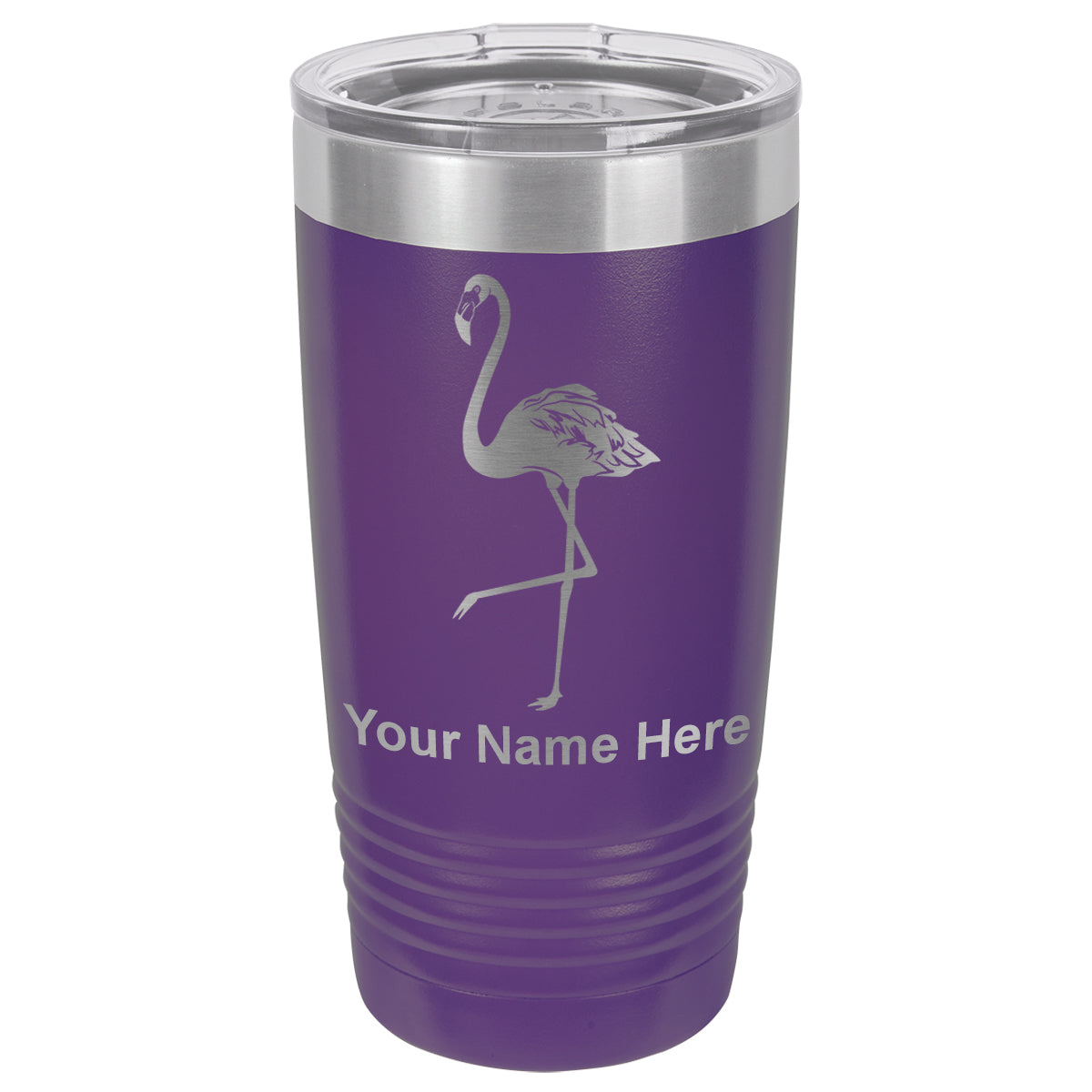 20oz Vacuum Insulated Tumbler Mug, Flamingo, Personalized Engraving Included