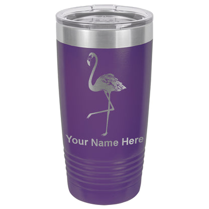 20oz Vacuum Insulated Tumbler Mug, Flamingo, Personalized Engraving Included