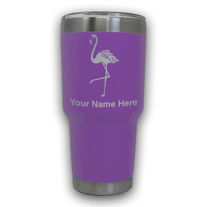 LaserGram 30oz Tumbler Mug, Flamingo, Personalized Engraving Included