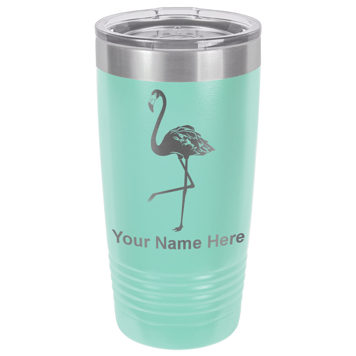 20oz Vacuum Insulated Tumbler Mug, Flamingo, Personalized Engraving Included