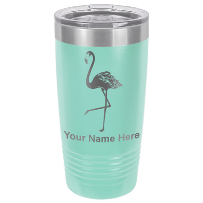 20oz Vacuum Insulated Tumbler Mug, Flamingo, Personalized Engraving Included