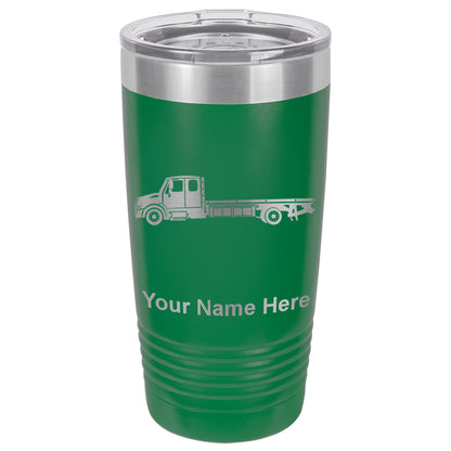 20oz Vacuum Insulated Tumbler Mug, Flat Bed Tow Truck, Personalized Engraving Included