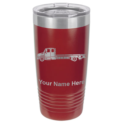 20oz Vacuum Insulated Tumbler Mug, Flat Bed Tow Truck, Personalized Engraving Included