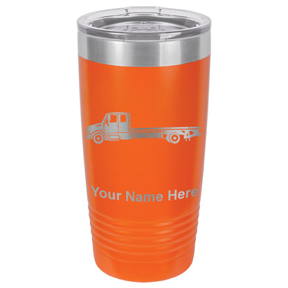 20oz Vacuum Insulated Tumbler Mug, Flat Bed Tow Truck, Personalized Engraving Included